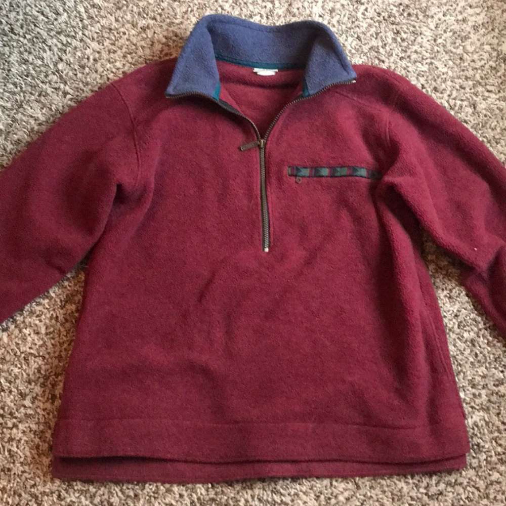 L. L. Bean Vintage maroon 3/4 zip up